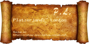 Platzerjanó Lantos névjegykártya